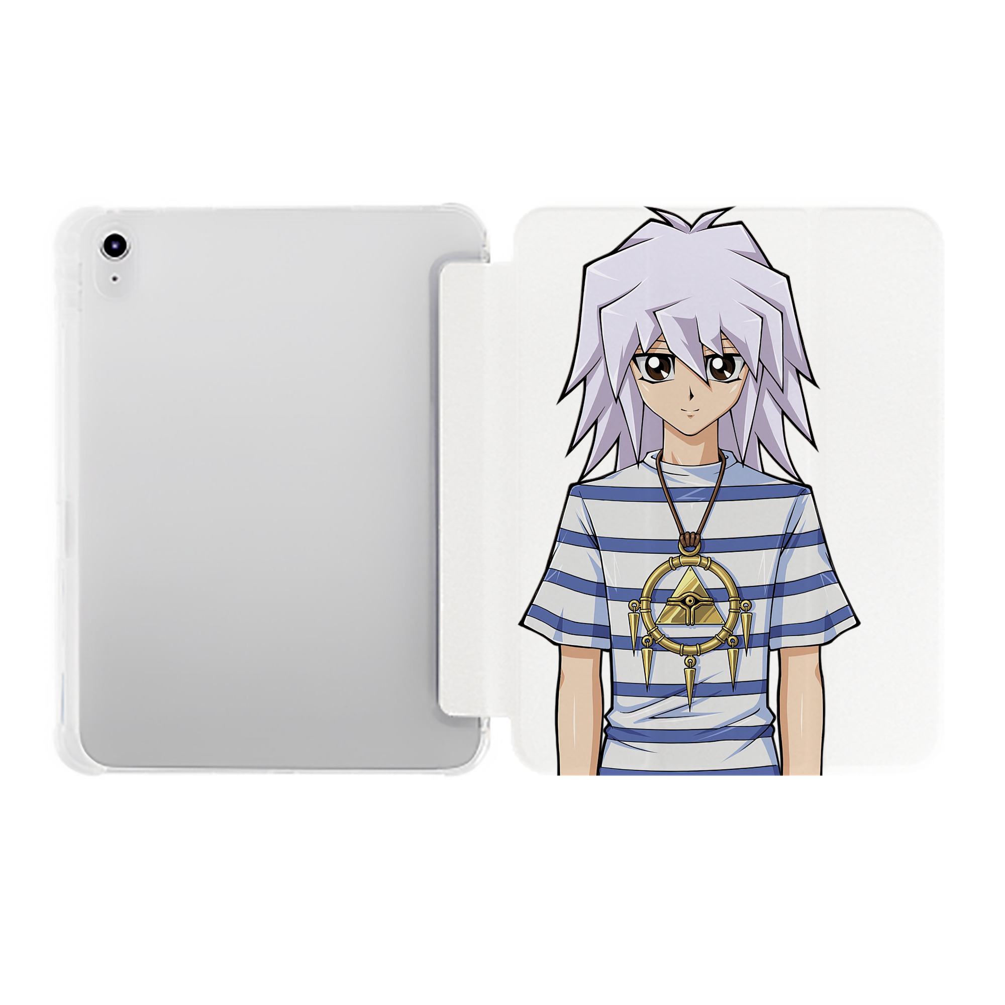 （画像用） 遊☆戯☆王 Yu-Gi-Oh! IPad ケース ペン収納付き 三つ折りスタンド PUレザー×シリコン 対応機種9.5/10.5/10.9インチ